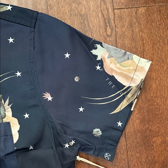 Civil Men’s Navy Floral and Stars Button-Down Shirt, Size Large, NWT - Picture 4 of 11